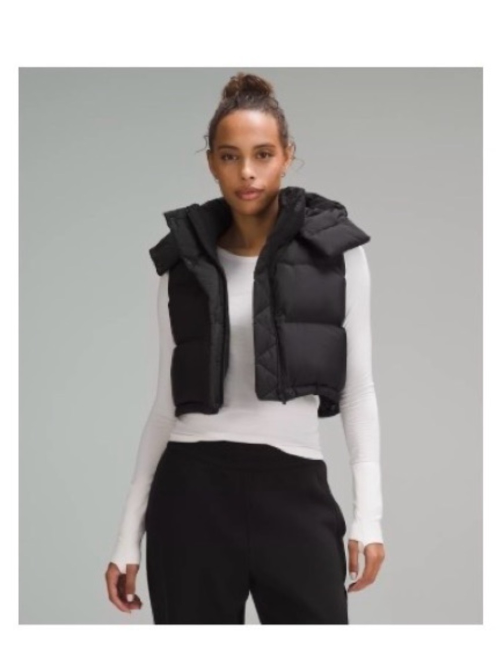 NWT lululemon athletica Wunder Puff Super-Cropped Vest in Black Size 4